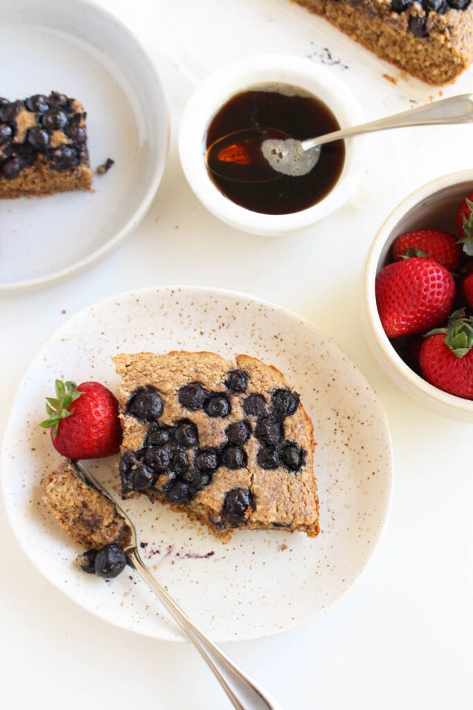 Gluten-Free Blueberry Protein Breakfast Cake (Make-Ahead & Freezer-Friendly!)