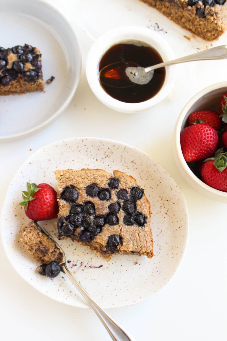 Gluten-Free Blueberry Protein Breakfast Cake (Make-Ahead & Freezer-Friendly!)