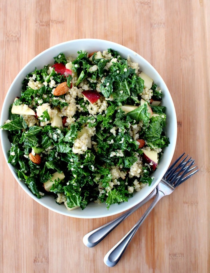 Kale and Apple Salad with Quinoa + Honey Mustard Dressing