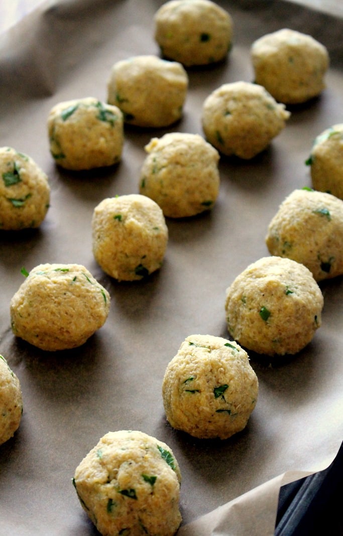 Baked falafel lettuce wraps