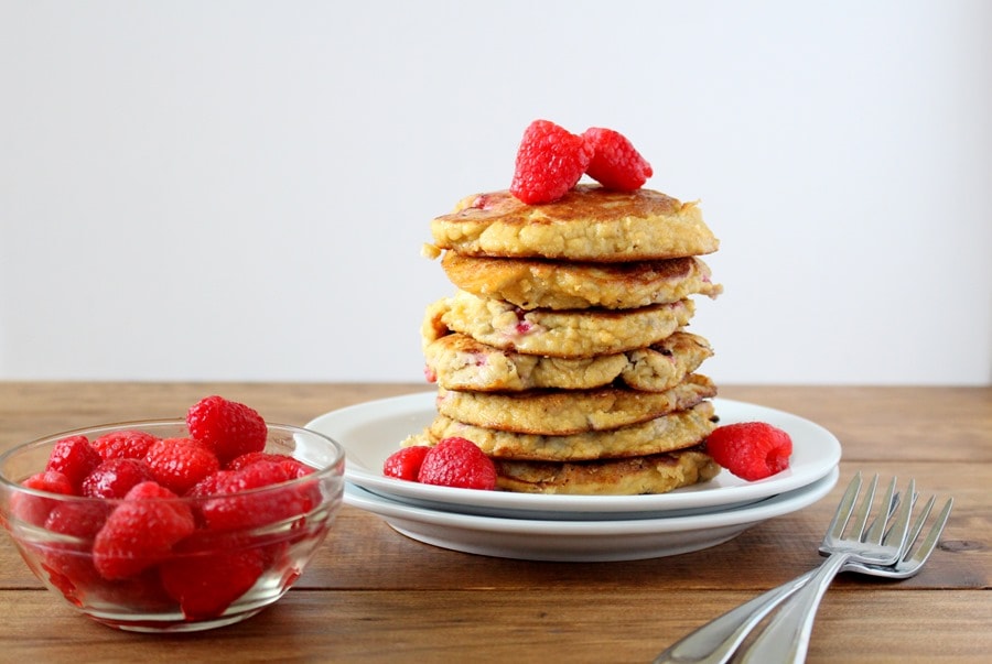 Raspberry Lemon Coconut Flour Pancakes