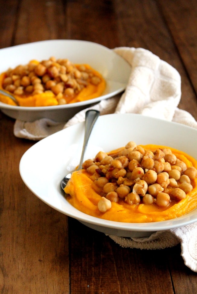 Butternut Squash Puree with Chipotle Chickpeas