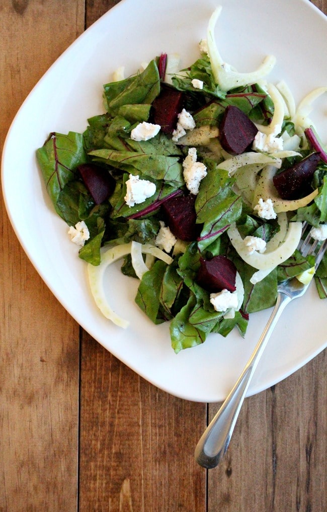 Roasted Beet and Fennel Salad with Goat Cheese