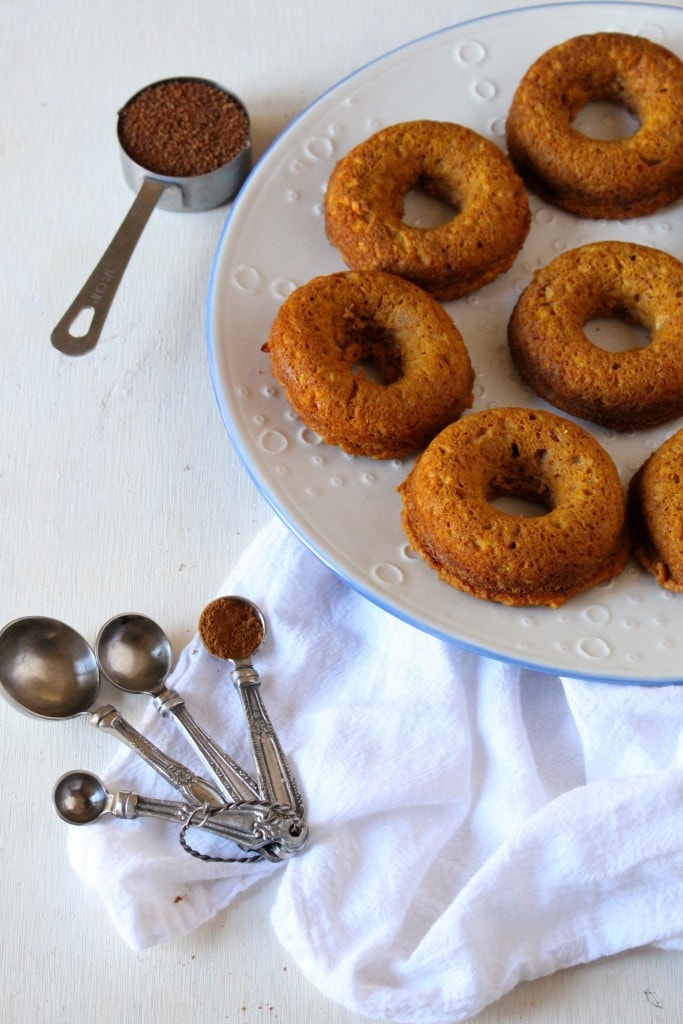 Grain Free Pumpkin Spice Donuts with Salted Caramel Glaze