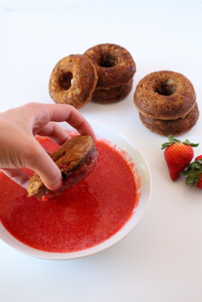 Grain-Free Strawberry Birthday Cake Donuts