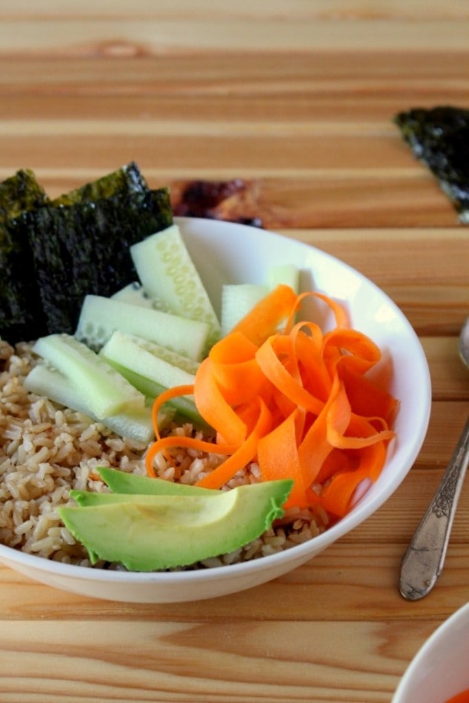 Deconstructed Vegetarian Sushi Bowl