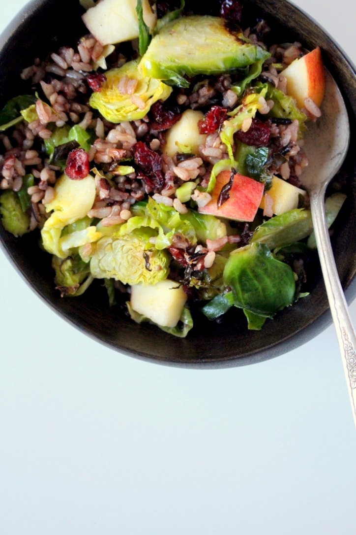Wild Rice Salad with Roasted Brussels & Apples