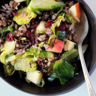 Wild Rice Salad with Roasted Brussles and Apples