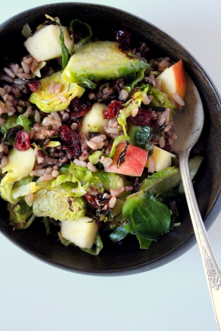 Wild Rice Salad with Roasted Brussles and Apples