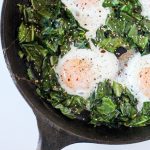 Baked Eggs with Garlicky Collard Greens
