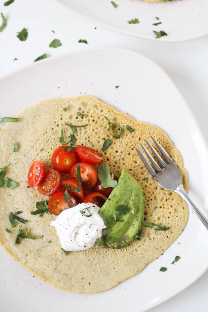 top view of Savory Chickpea Pancakes top view of Savory Chickpea Pancakes