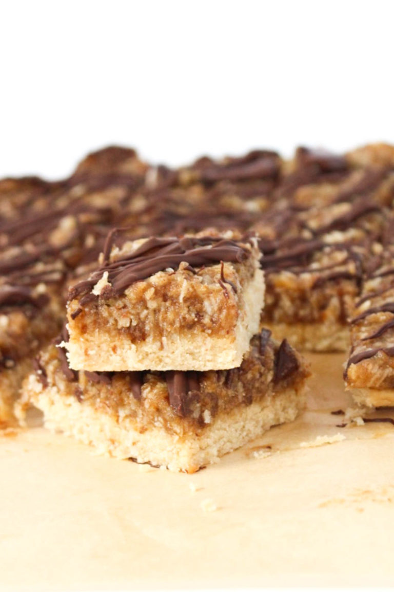 [Grain-Free] Samoa Cookie Bars