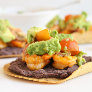 Honey Sriracha Shrimp Tostadas