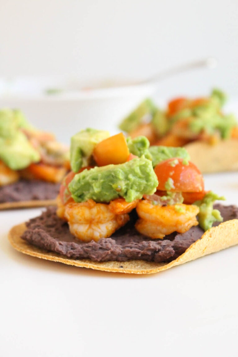 Honey Sriracha Shrimp Tostadas