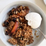 Gluten-free blueberry peach crisp