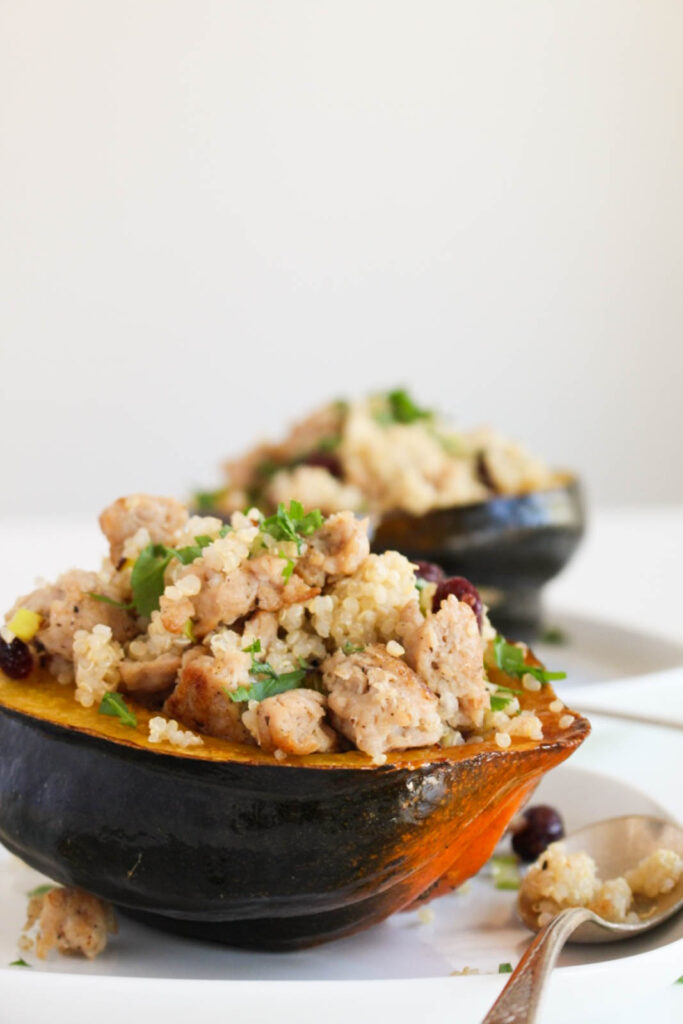 Quinoa & Sausage Stuffed Acorn Squash