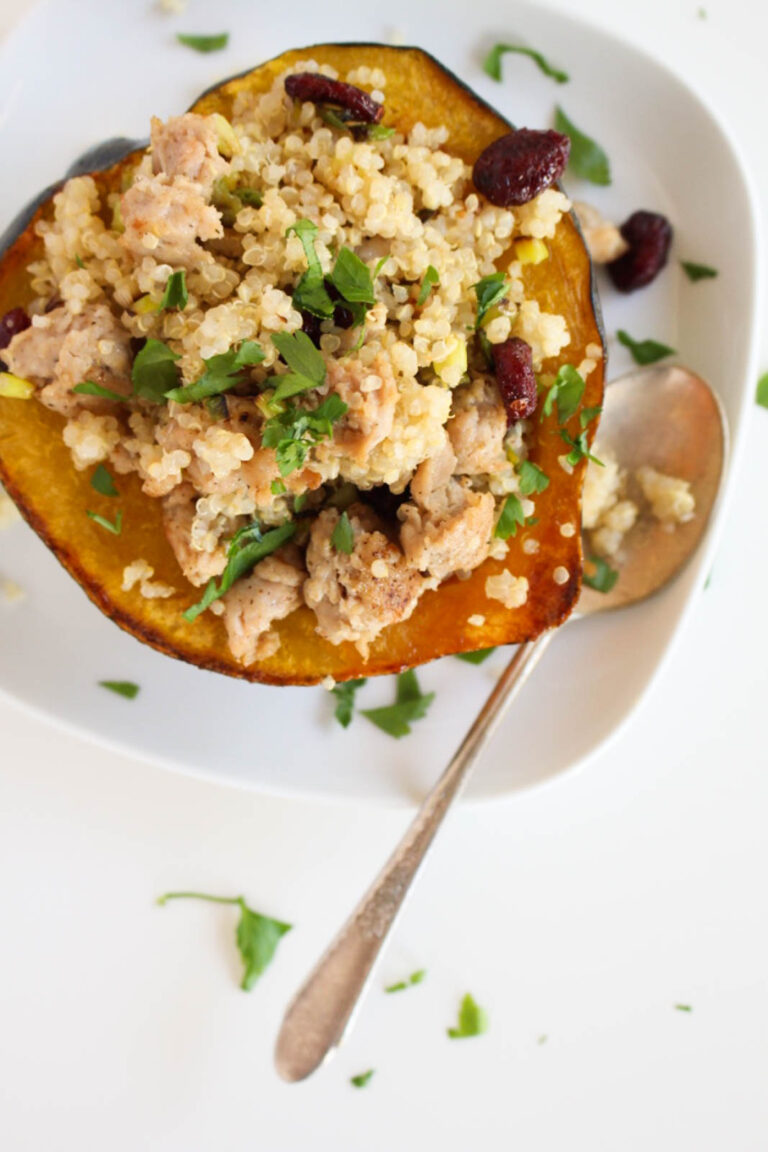Quinoa & Sausage Stuffed Acorn Squash