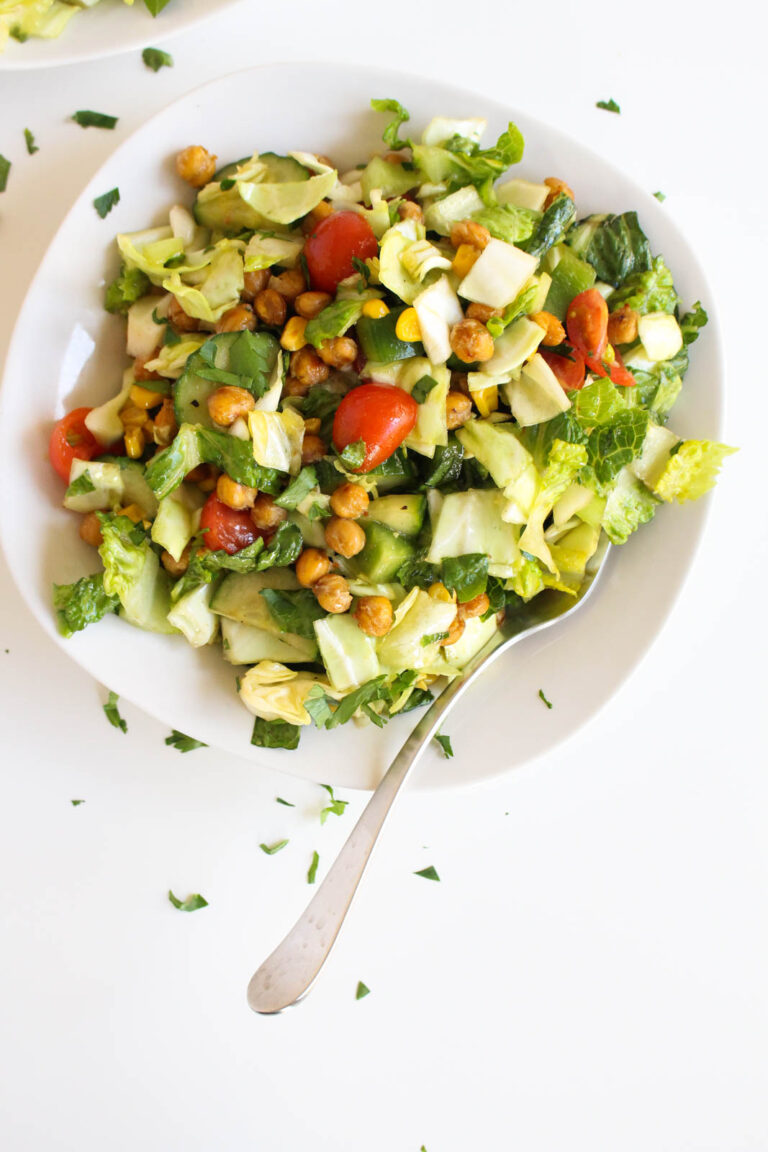 Chickpea Chopped Salad with Ginger Soy Dressing