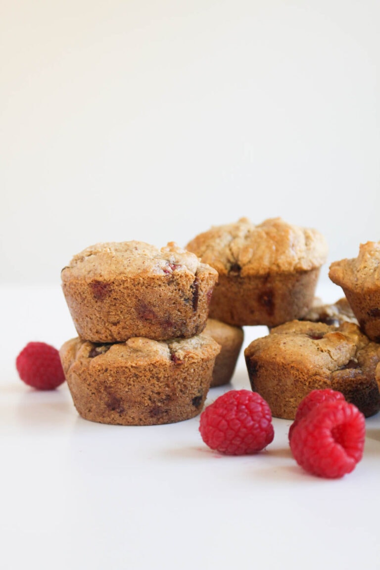 Chocolate Chunk Raspberry Almond Muffins