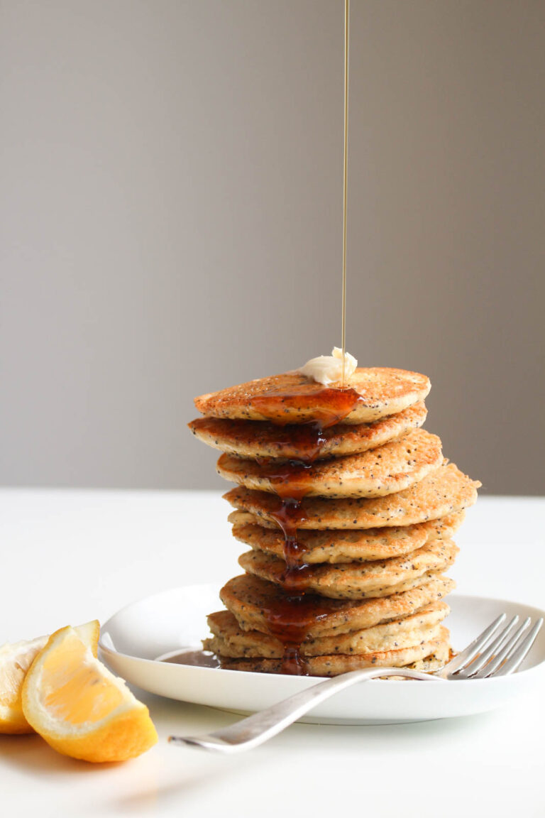 Gluten-Free Lemon Poppy Seed Pancakes