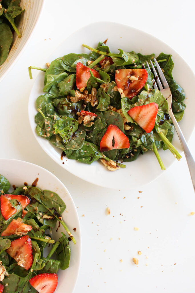 Strawberry & Spinach Salad with Goat Cheese &  Balsamic Vinaigrette