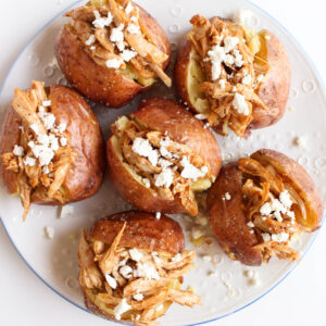 Stuffed Red Potatoes with Barbecue Chicken & Goat Cheese
