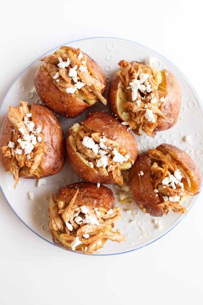 Stuffed Red Potatoes with Barbecue Chicken & Goat Cheese