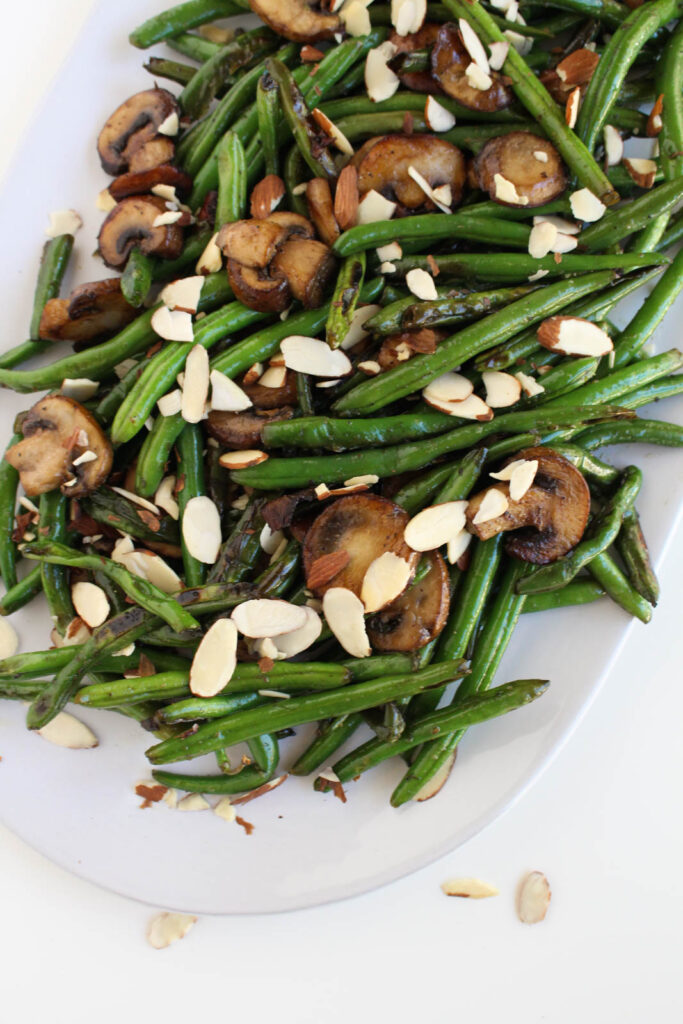 Sautéed Green Beans with Mushrooms & Almonds Recipe