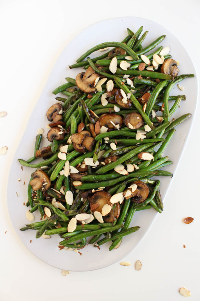 Sautéed Green Beans with Mushrooms & Almonds