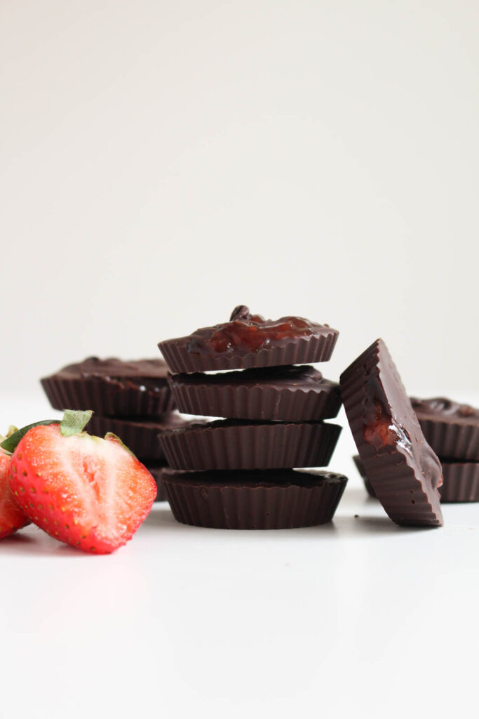 Strawberry Filled Chocolate Cups for Gluten-Free Easter Desserts