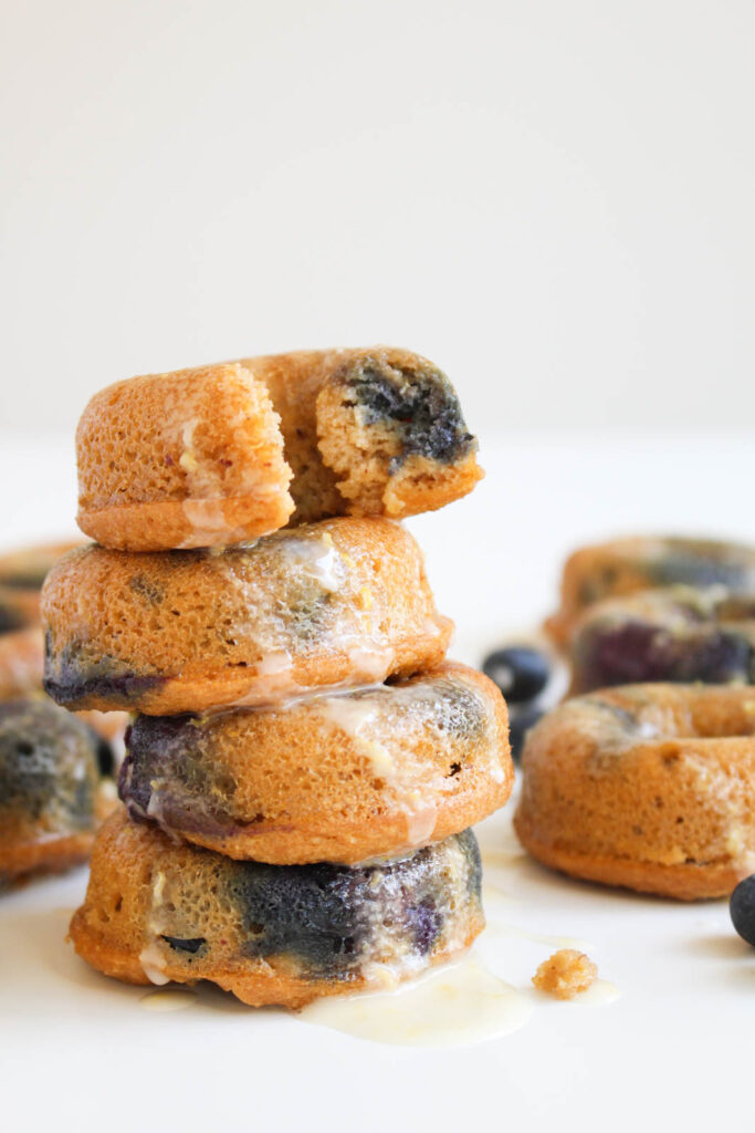 Grain-Free Blueberry Donuts & Sweet Lemon Glaze
