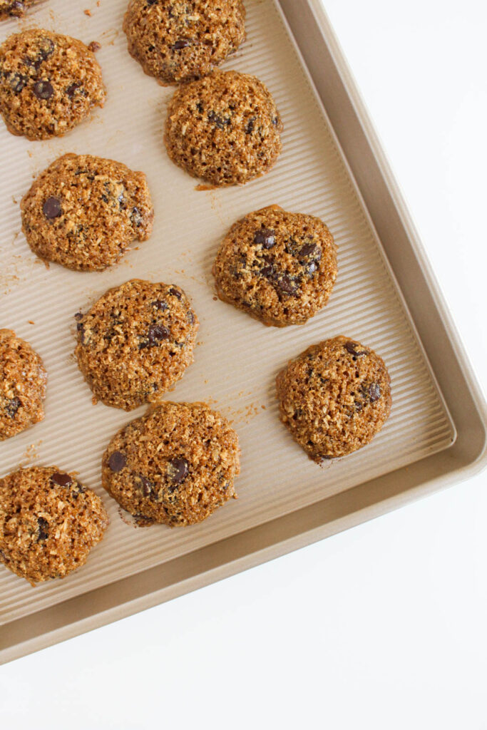 Healthy Quinoa Chocolate Chip Cookies on a pan Healthy Quinoa Chocolate Chip Cookies on a pan