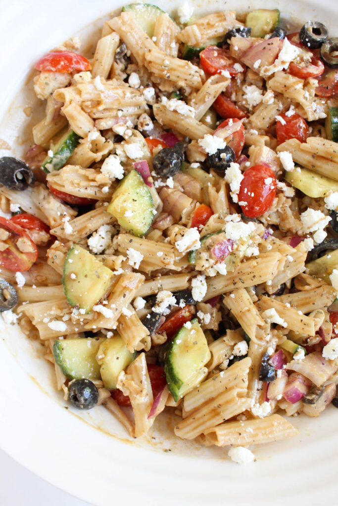 served Greek Pasta Salad 