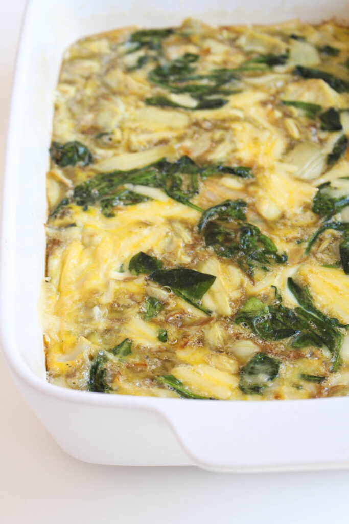 Spinach Artichoke Breakfast Casserole