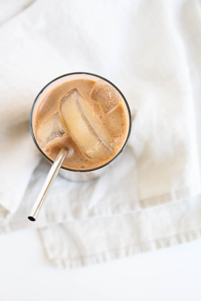 iced chocolate protein latte.